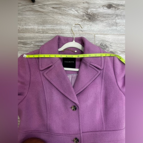Talbots Lavender Single Breasted Wool Viscose Blend Winter Coat size large - Picture 11 of 13